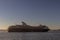 Cruise passengers navigating the sea of Santorini. Greece.