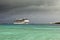 Cruise ship and approaching storm