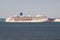 Cruise ship aurora sailing under P&O fleet moored in poole bay dorset