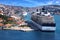 Cruise ship on the background of the Dubrovnik