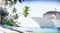 Cruise Ship Beach Sea Palm Tree Concept