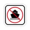 Cruise Ship Black Silhouette Ban Icon. Boat Container Forbidden Zone Pictogram. Cargo Marine Red Stop Symbol. Illegal