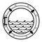 Cruise ship cabin porthole icon. vector