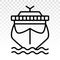 Cruise ship / cargo ship / yacht / cruise liner flat icon on a transparent background