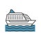 Cruise ship color icon