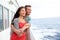 Cruise ship couple romantic enjoying travel