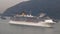 A cruise ship crosses Tung Wan Bay near the Ma Wan Island, Hong Kong