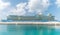 Cruise Ship docked at harbor in the Caribbean