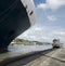 Cruise ship exiting Pedro Miguel Locks