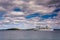 Cruise ship in Frenchman Bay, seen from Bar Harbor, Maine.