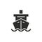 Cruise ship front black icon. Clipart image