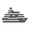 Cruise ship glyph icon, travel and tourism