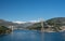 Cruise ship leaving new bridge in the port of Dubrovnik in Croatia