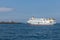 Cruise ship near harbor Helgoland, German island in the Northsea.