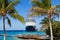 Cruise ship and palm trees at Grand Turk, Turks and Caicos Islands in the Caribbean