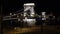 Cruise ship passing beneath The Chain Bridge, Budapest, Hungary at night