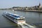 Cruise ship passing skyline city Nijmegen