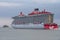 Cruise ship passing Spitbank fort in The Solent.