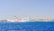 Cruise ship is in port Mandraki. Rhodes Island. Greece