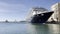 Cruise ship at Quai d\\\'Alger in the port of Sete, Herault, Occitanie, France