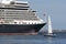 Cruise ship Queen Elizabeth on Southampton Water UK
