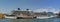 Cruise ship Queen Victoria of the cunard ship fleet docked in Sydney Harbour on a beautiful Blue Day, Australia