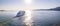 Cruise ship sailing out of Vancouver harbour at sunset, cruise line, large boat, luxury cruise, aerial footage.