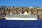 Cruise ship in the Santorini sea