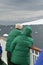 Cruise ship tourists looking at glaciers