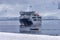 Cruise Ship Tourits Snow Mountains Blue Glaciers Damoy Point Antarctica