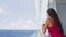 Cruise ship vacation woman taking photo with phone