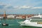 Cruise ship in Venetian Lagoon  Venice  Italy