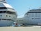 Cruise ships Costa Magica and MSC Opera in Kiel (Germany)