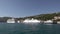 Cruise ships dock near the Franjo Tudjman Bridge