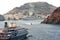 Cruise ships entering the harbor of Patmos