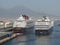 Cruise ships at the harbour in Naples