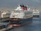 Cruise ships at the harbour in Naples