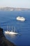 Cruise Ships in Santorini from Greece Islands, Aerial View.