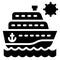 Cruise ships vector illustration, solid style icon