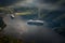 Cruise ships in waters of fiord, Norway, Europe