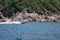 Cruise speed boat with tourists in the island in the Andaman Sea