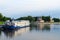 Cruise three-deck motor ship Princess Anabella on river dock, Uglich, Russia