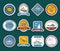 Cruise travel agency stickers set
