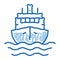 Cruise Vessel doodle icon hand drawn illustration