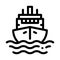 Cruise Vessel Icon Vector Outline Illustration