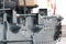 Cruiser Aurora. Deck guns of starboard closeup