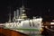 Cruiser Aurora on its Parking lot on a summer night