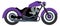 Cruiser bike icon. Cartoon motorcycle side view