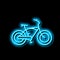 cruiser bike neon glow icon illustration