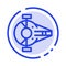 Cruiser, Fighter, Interceptor, Ship, Spacecraft Blue Dotted Line Line Icon